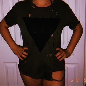 Guess Hand-Distressed T-Shirt